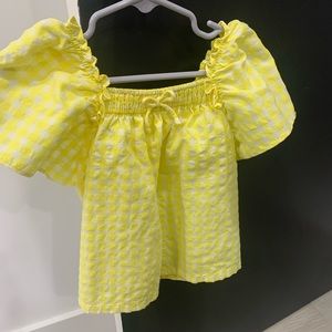 Zara yellow gingham top